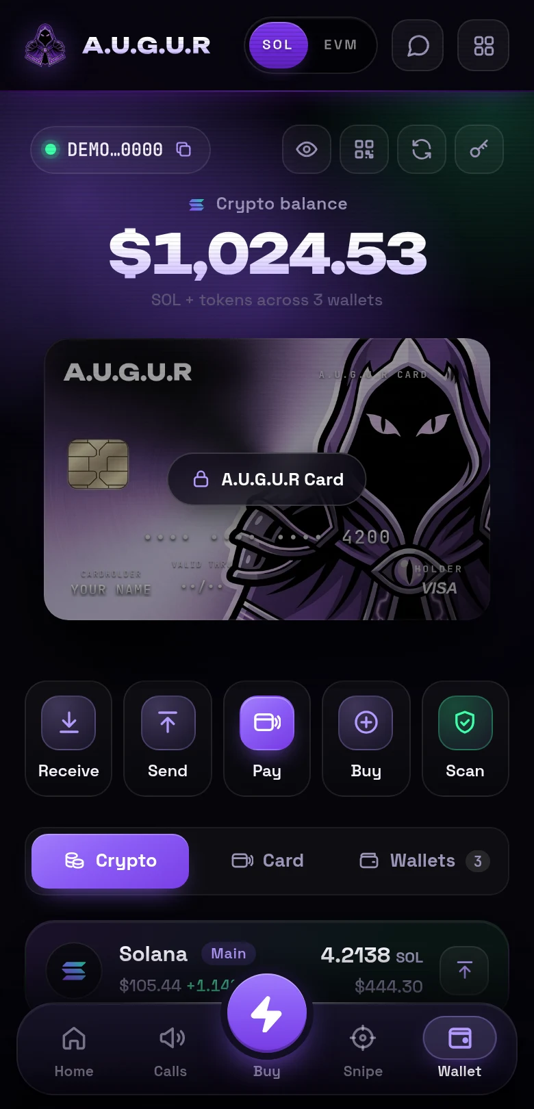 Wallet screen